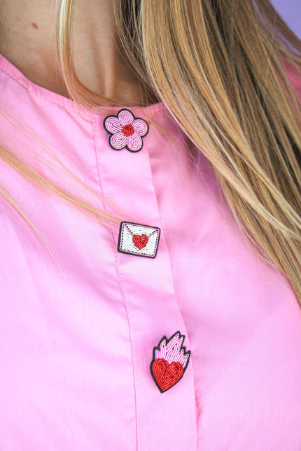 Broche Mini Enveloppe Mot D'Amour Fait Main Cannetille