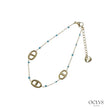 Bracelet émaillée maille marine acier inoxydable doré Silia