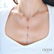 Collier Y fin maille marine acier inoxydable Sani