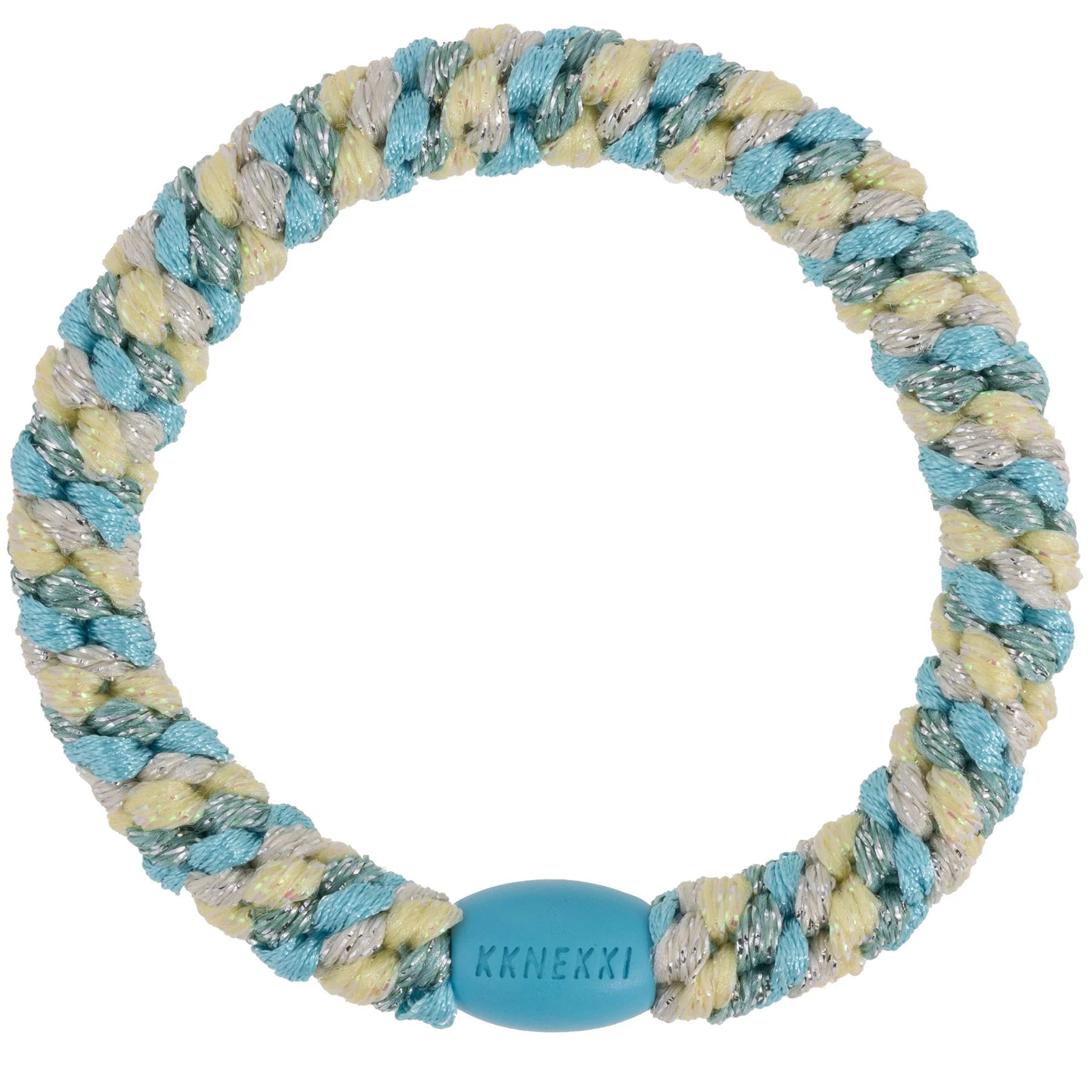 elastique mix turquoise yellow glitter