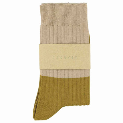 Chaussettes ESCUYER - COLOUR BLOCK - PINK/GOLD