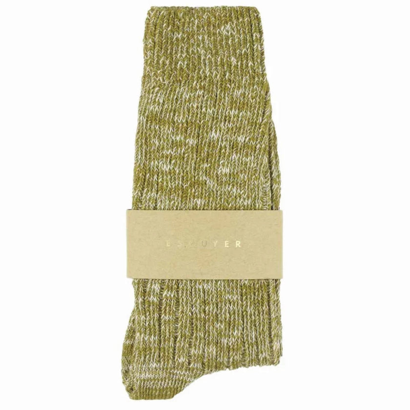 Chaussettes ESCUYER - MELANGE BLEND - green flash