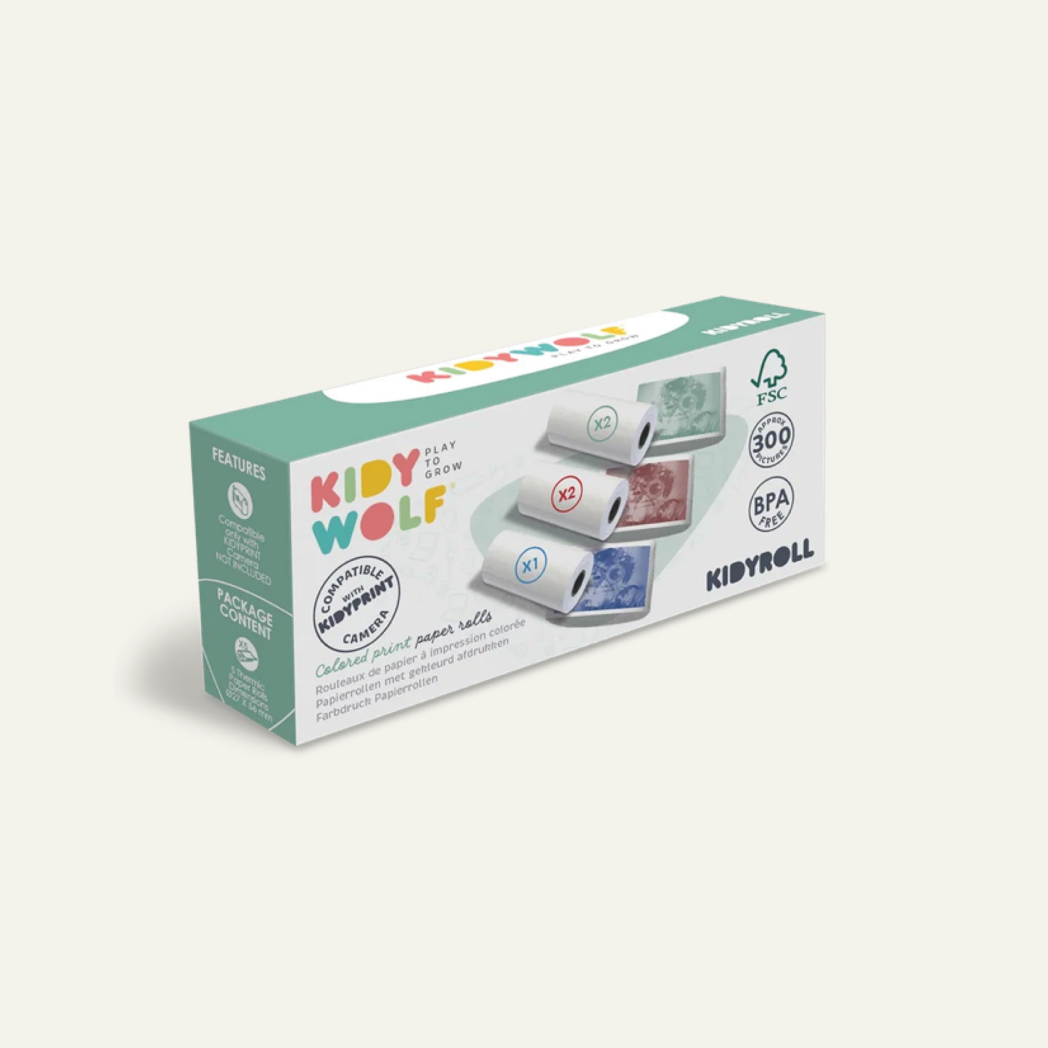 KIDYROLL : recharges de papier thermique coloré pour appareil photo KIDYPRINT