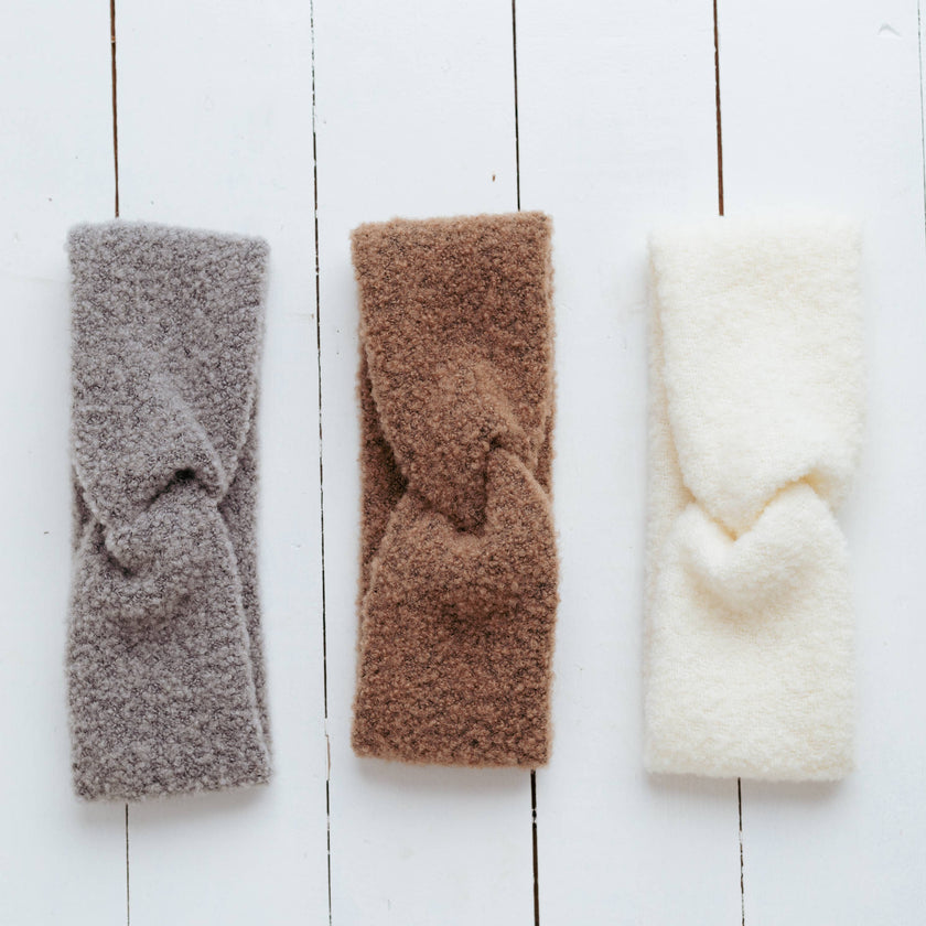 Bandeau en laine bouclé torsadé