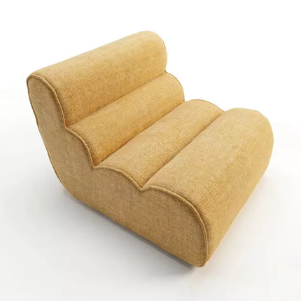 Fauteuil compacto chenille moutarde