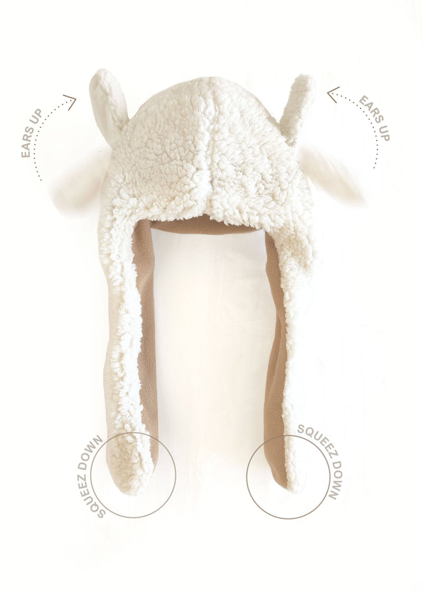 Chapeau Mouton - Oreilles Mobiles - Mouton Vanille