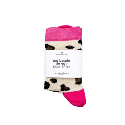 Chaussettes | Léopard rose