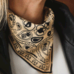 Petit foulard Bandana noir & écru