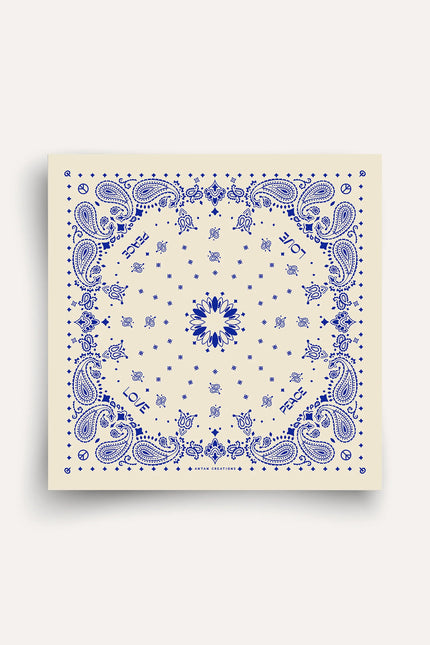 Foulard bandana Antique White Blue ANTAN