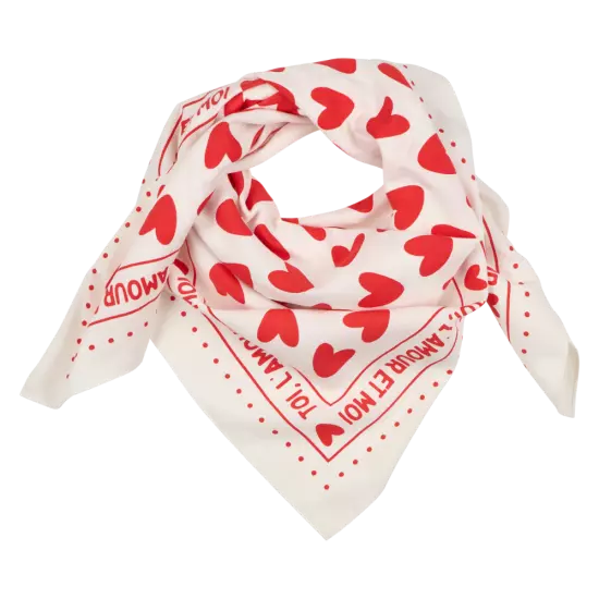 Foulard blanc et rouge grand format atelier wagram
