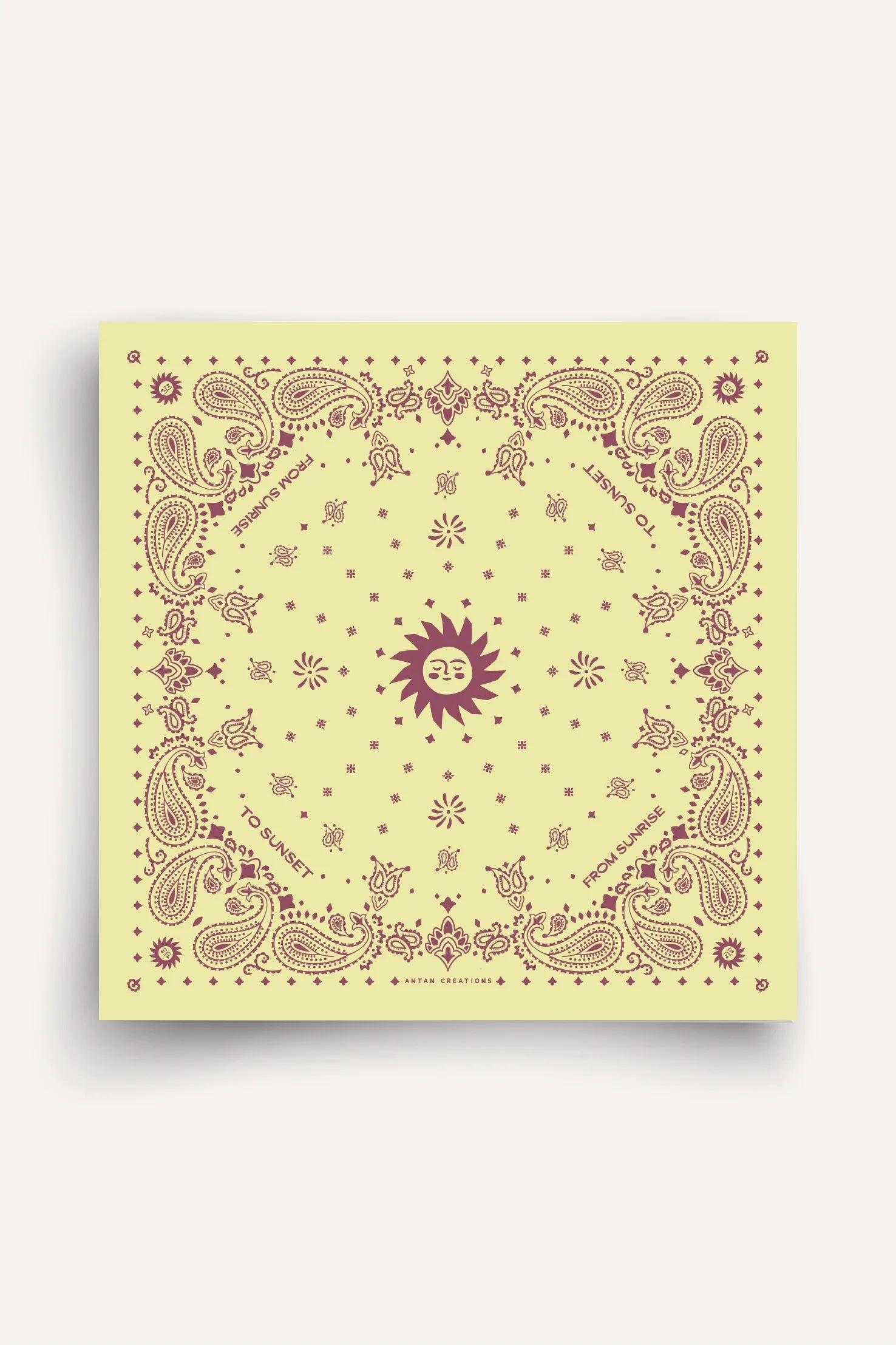 Foulard coton jaune et marron bandana ANTAN