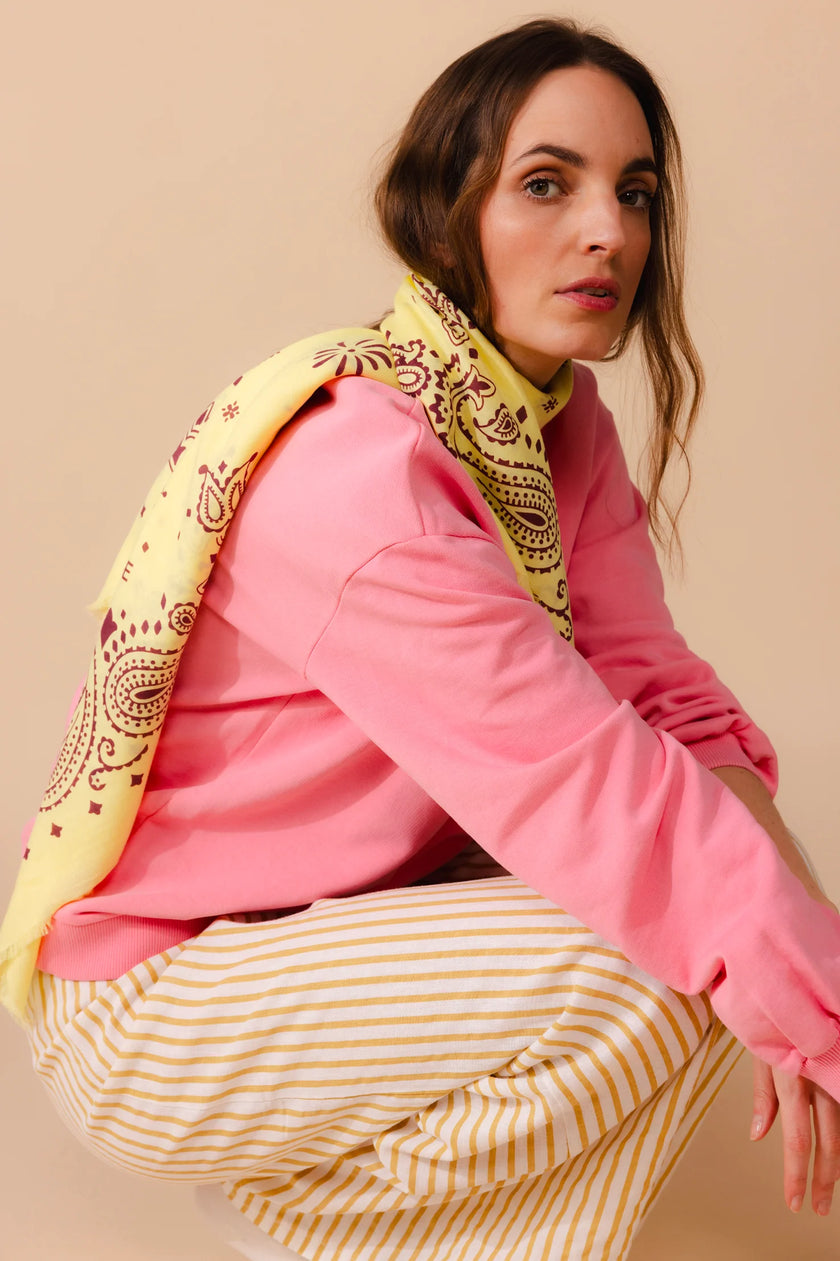 Foulard coton jaune et marron bandana ANTAN