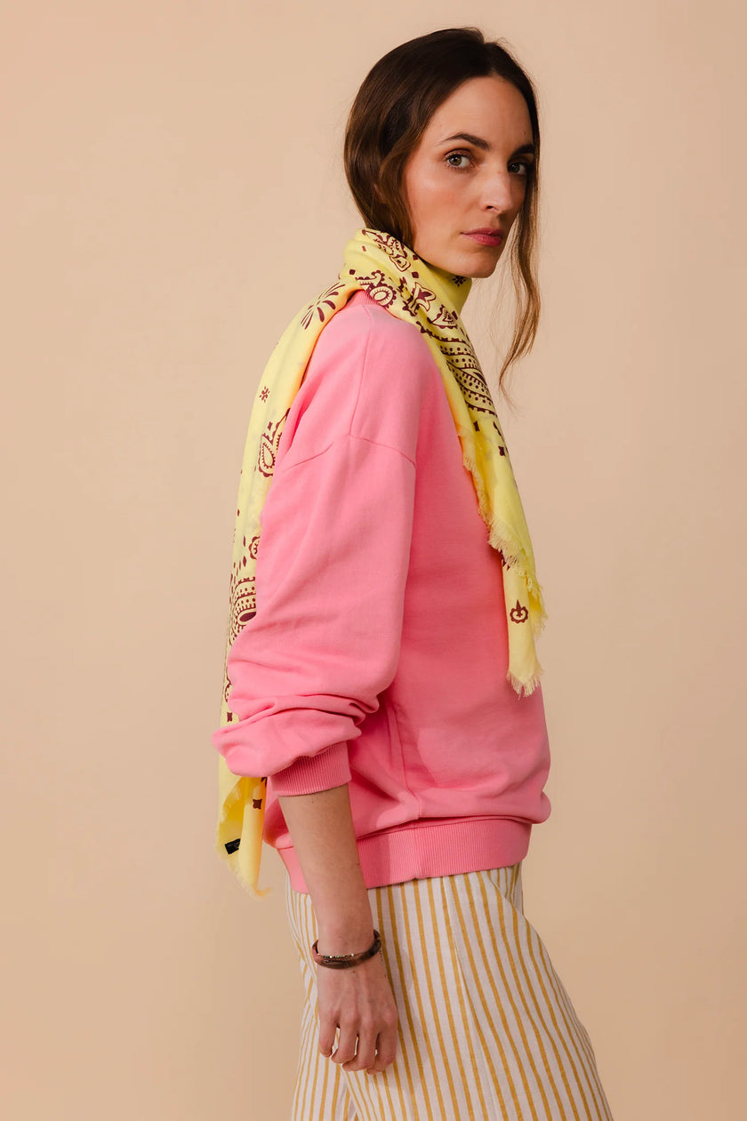 Foulard coton jaune et marron bandana ANTAN