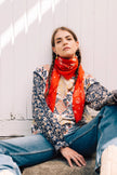 Foulard en laine flame antique white ANTAN
