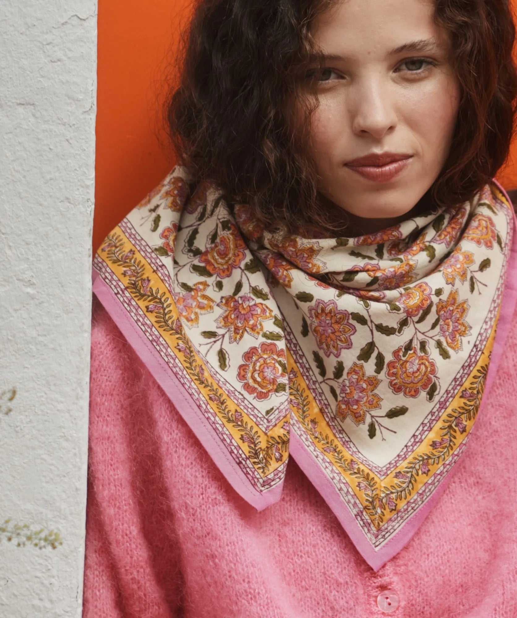 Grand foulard berry Pink Bellemme