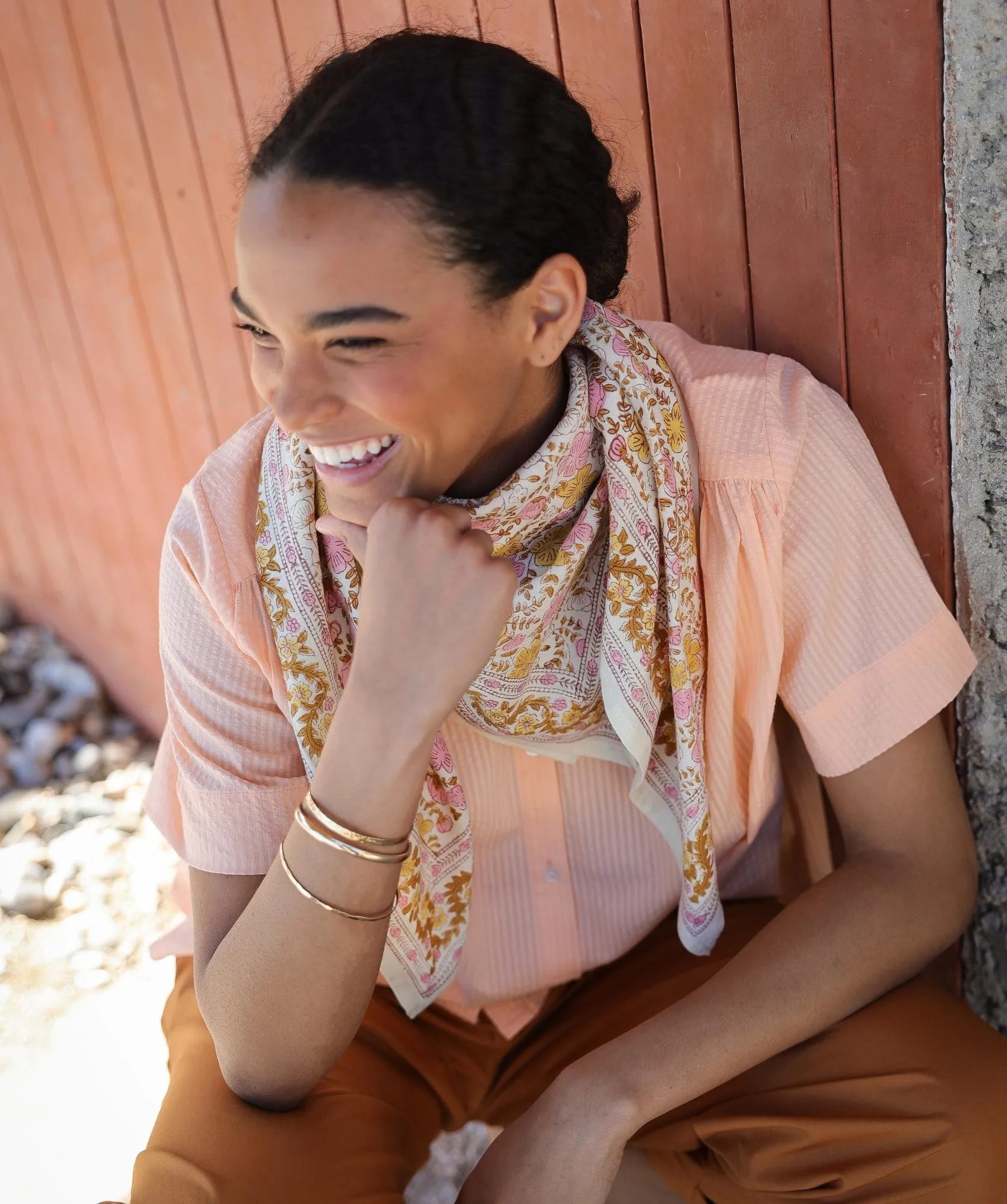 Grand foulard ellis mimosa bellemme