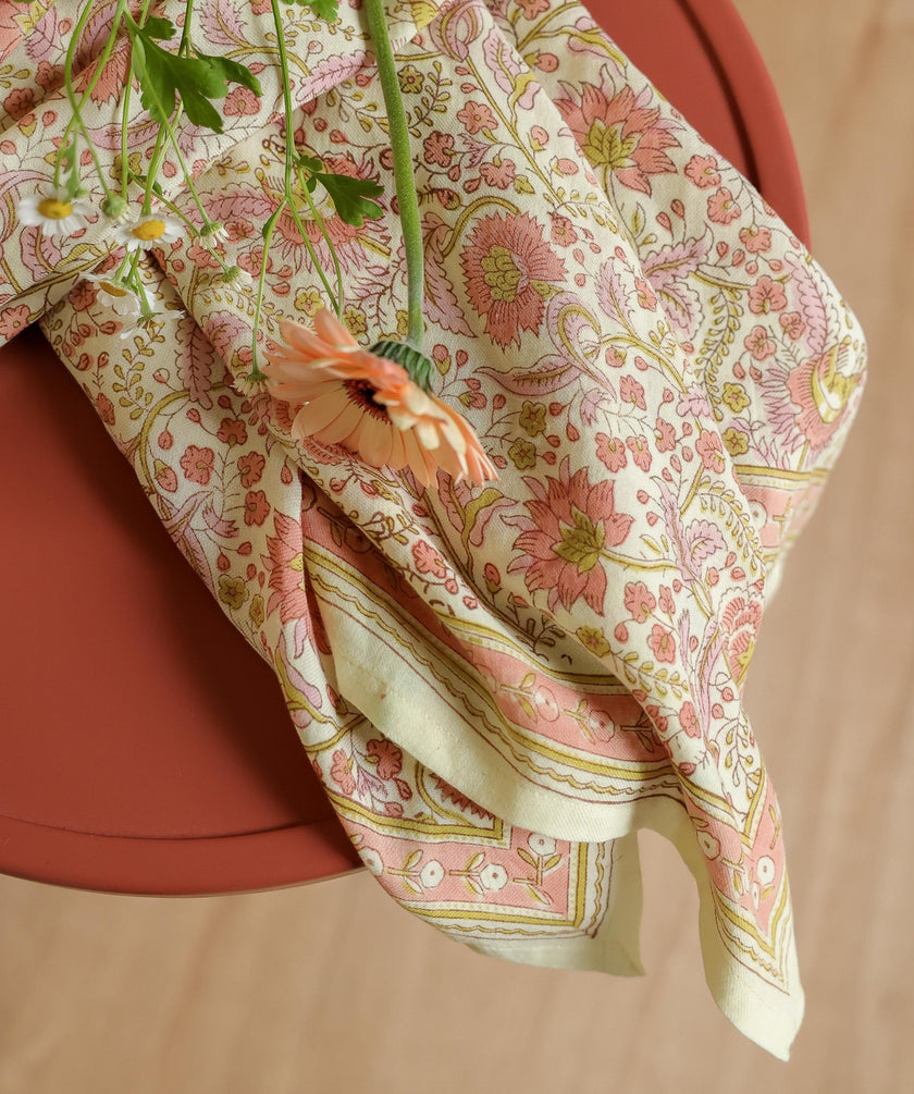 Grand foulard haydee sobet rose pistache Bellemme