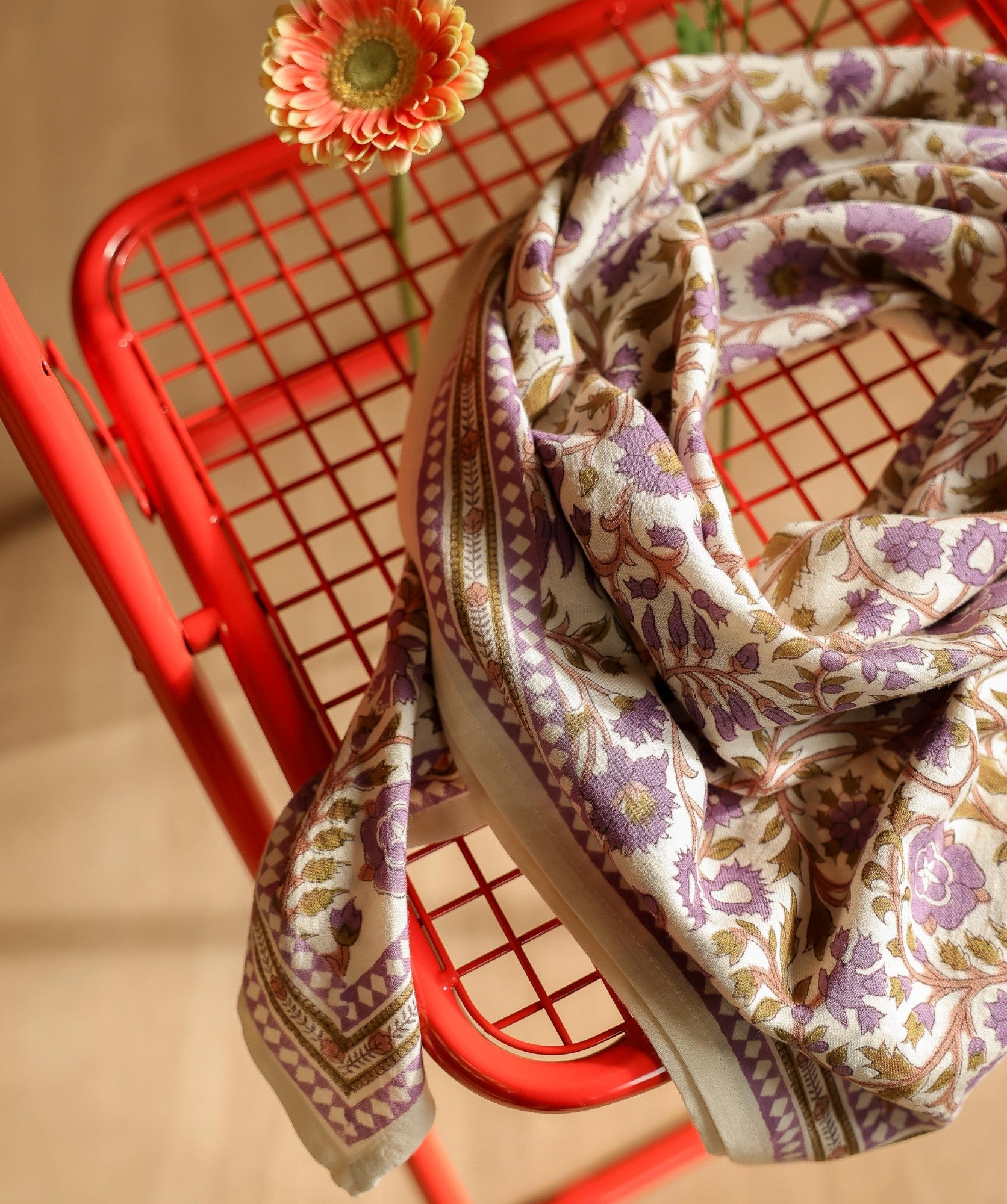 Grand foulard Moss Lilas Bellemme