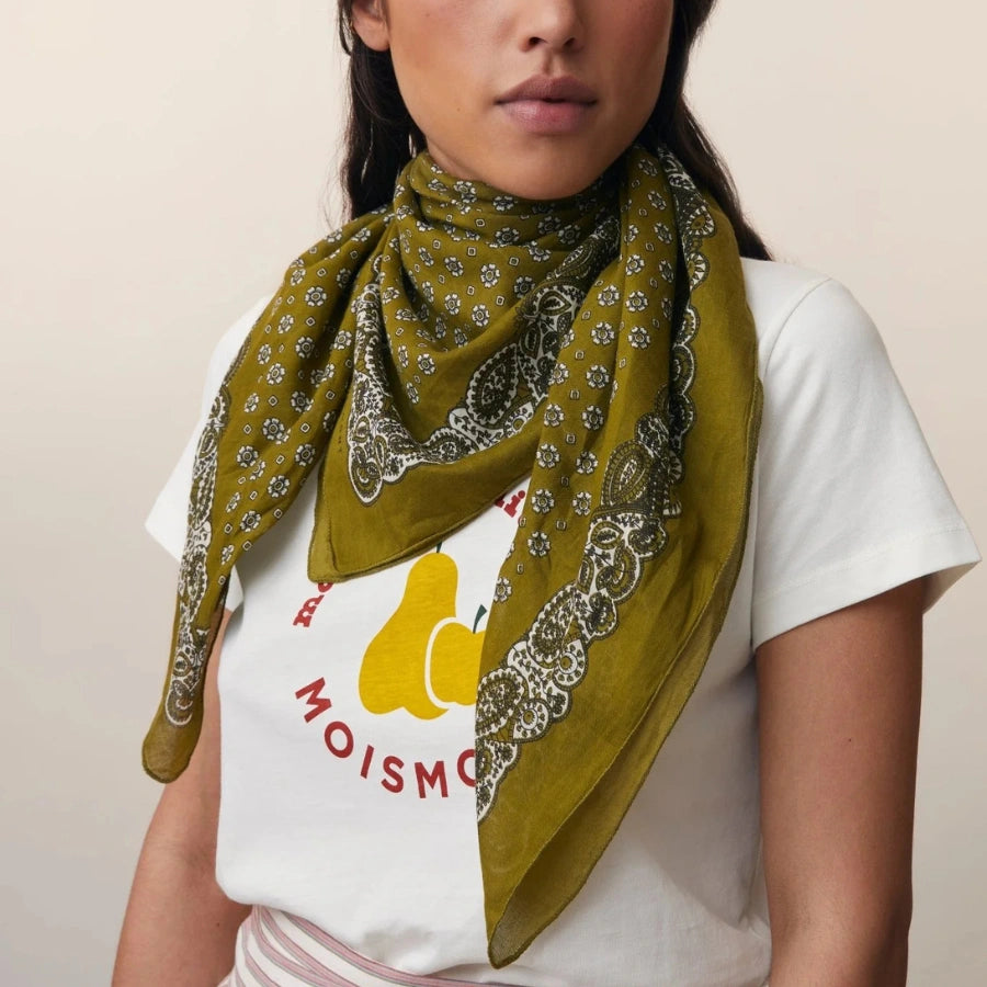 grand foulard kaki