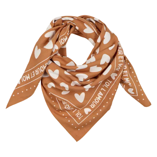 Foulard marron et rouge grand format atelier wagram