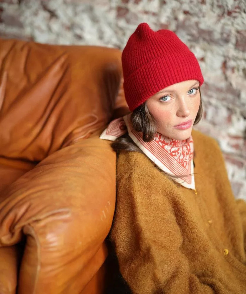 Foulard petit format bellemme rouge brique