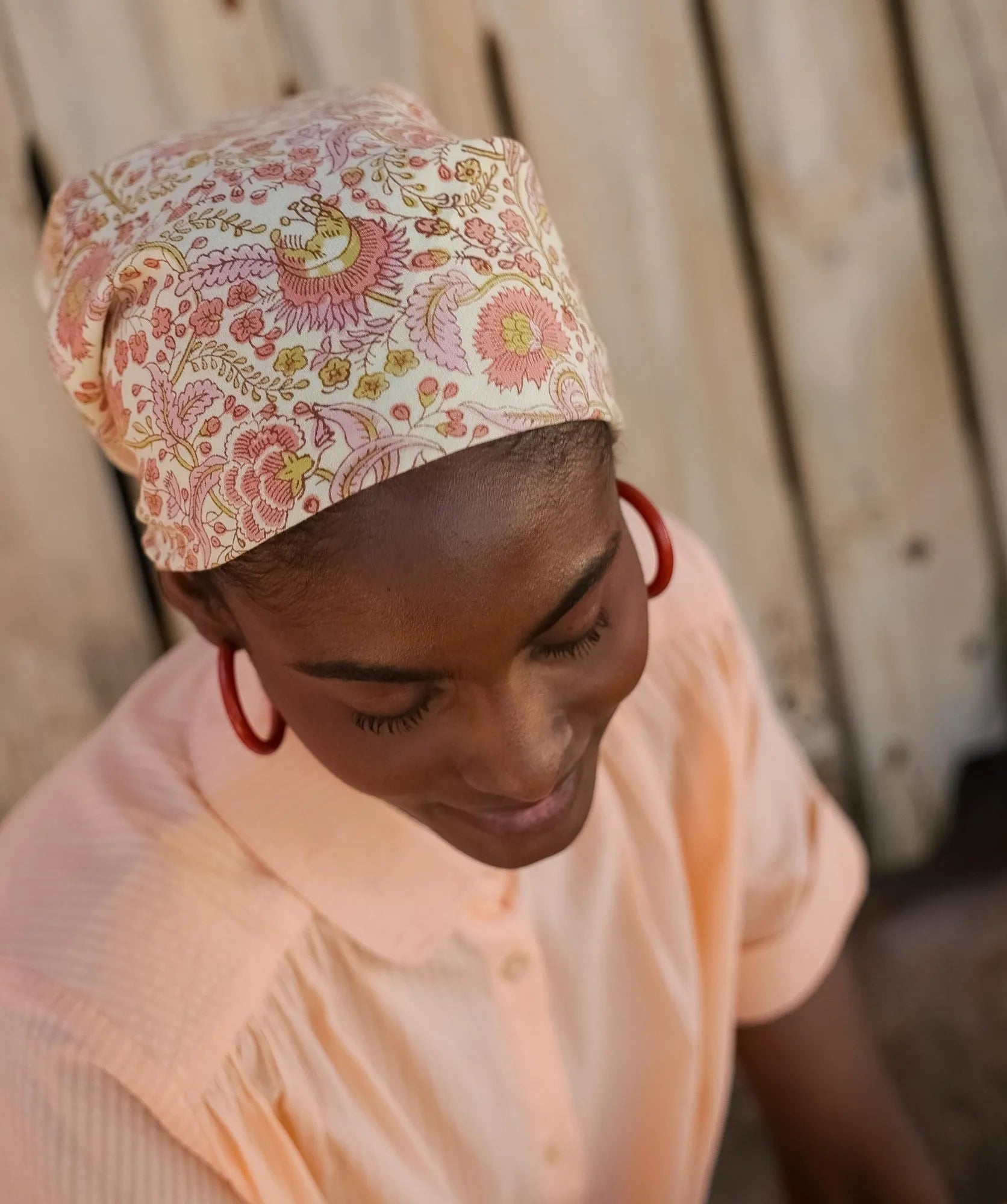 Petit foulard haydee sorbet rose pistache Bellemme