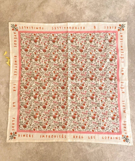 Petit foulard rosa sorbet d'été bellemme