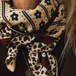 Grand foulard Léopard bordeaux