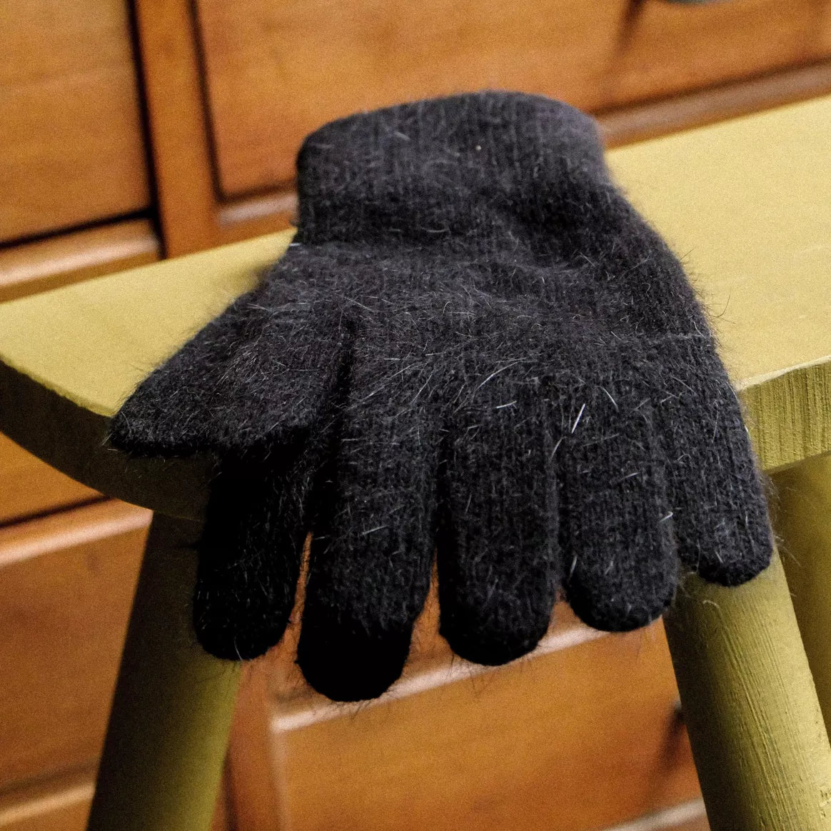 Gants noirs ultra doux femme gentil coquelicot