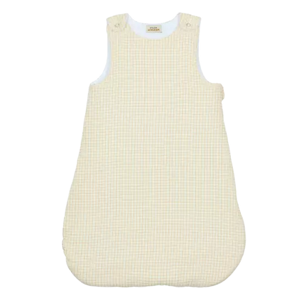 Gigoteuse en gaze de coton petits carreaux ocre
