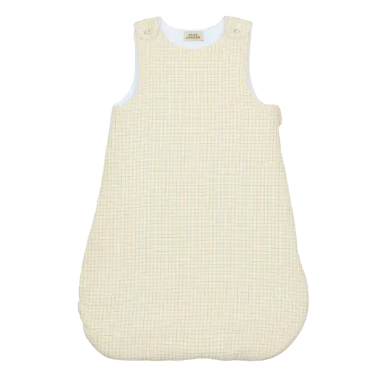 Gigoteuse en gaze de coton petits carreaux ocre