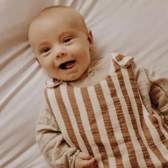 Gigoteuse en gaze de coton rayures larges