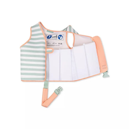 gilet de sauvetage orange et blanc