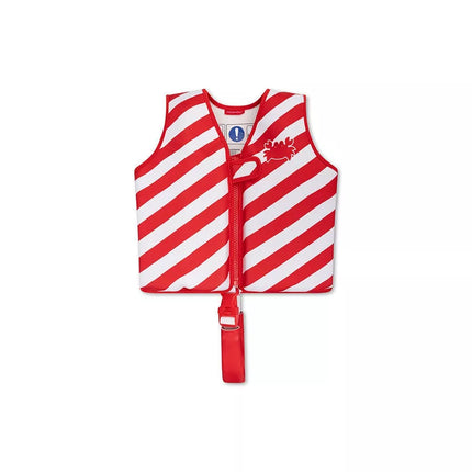 gilet de sauvetage raye rouge et blanc