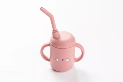 Gobelet bébé paille rose foncé 