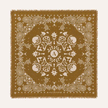 Grand foulard en laine Golden Brown – 100 × 100 cm