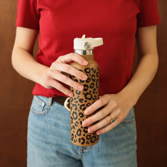 Gourde acier inoxydable leopard marron 600ml atelier wagram