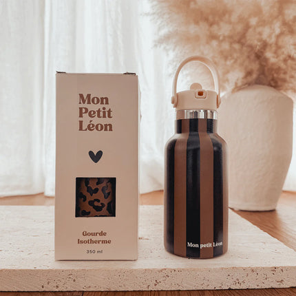 Gourde mon petit leon marron rayé noir