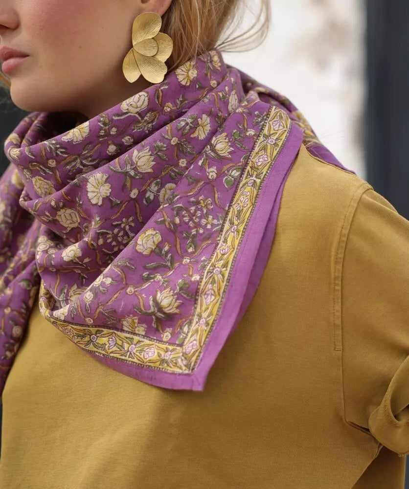 Grand foulard albertine purple Bellemme