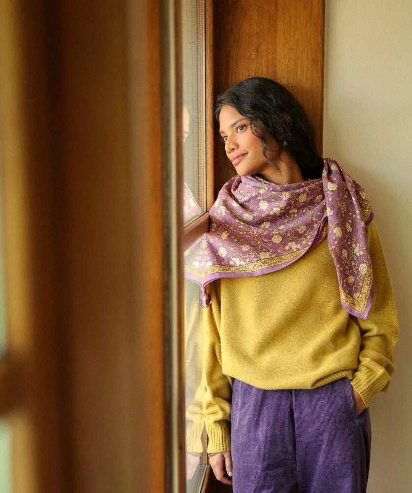 Grand foulard albertine purple Bellemme