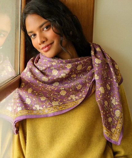 Grand foulard albertine purple Bellemme