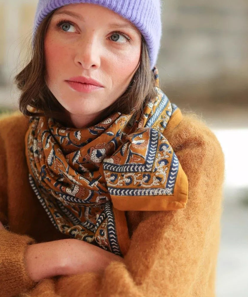 Grand foulard bellemme jaya safran