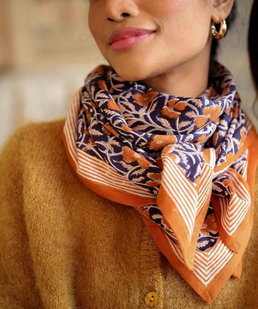 Grand foulard bellemme pia navy