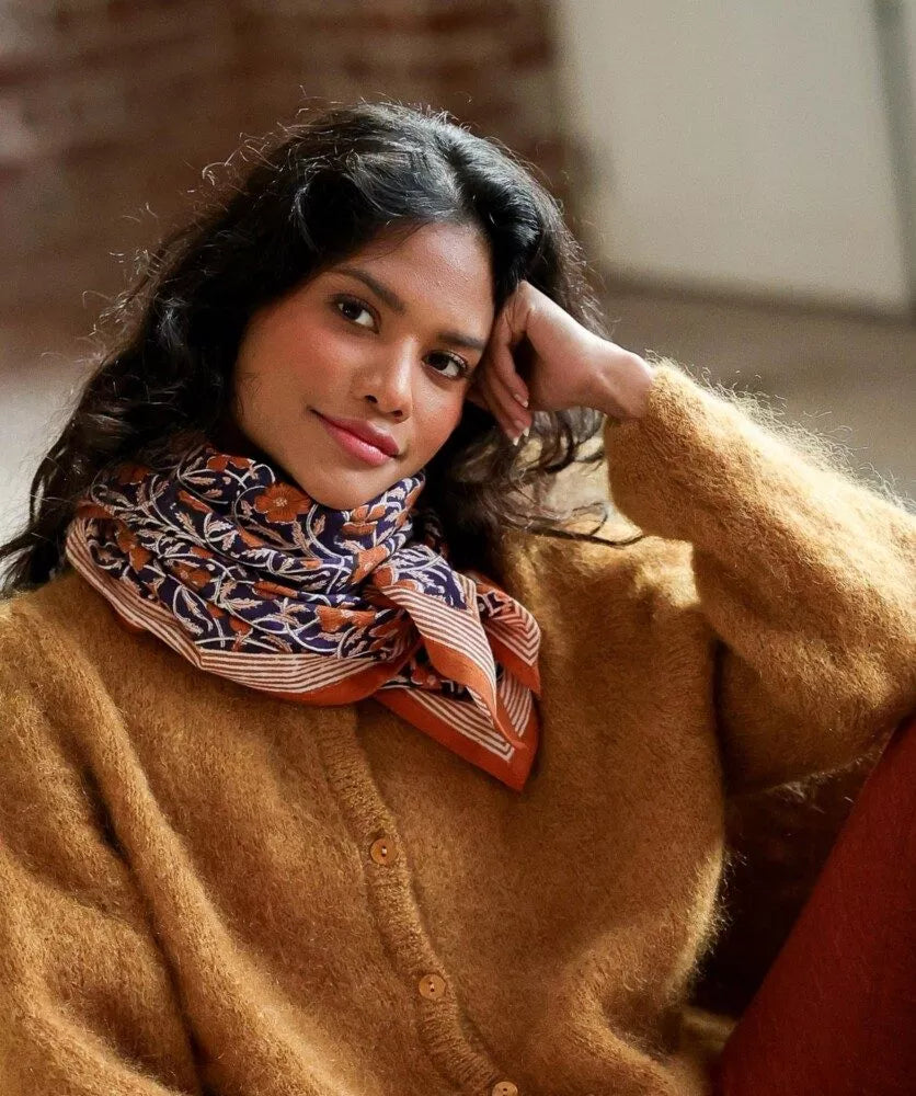 Grand foulard bellemme pia navy