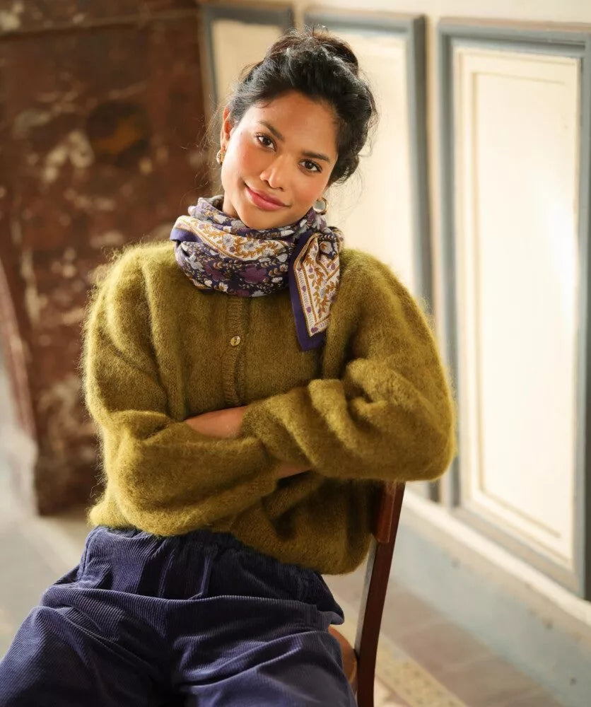 Grand foulard ellis cassis bellemme