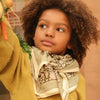 grand foulard fleuri kaki