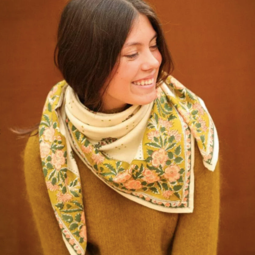 grand foulard balkan ecru