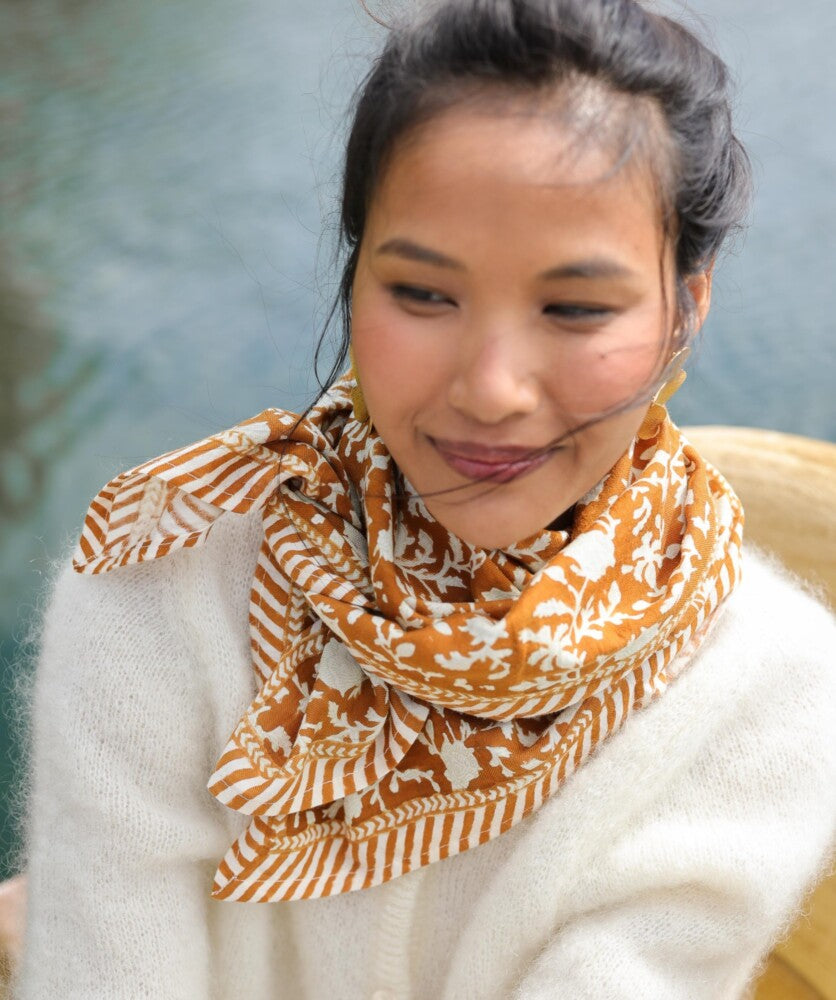 Grand foulard kate caramel