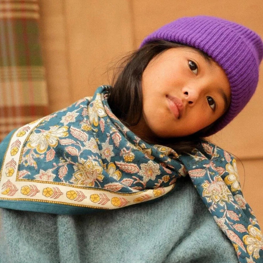 grand foulard manon bleu azur