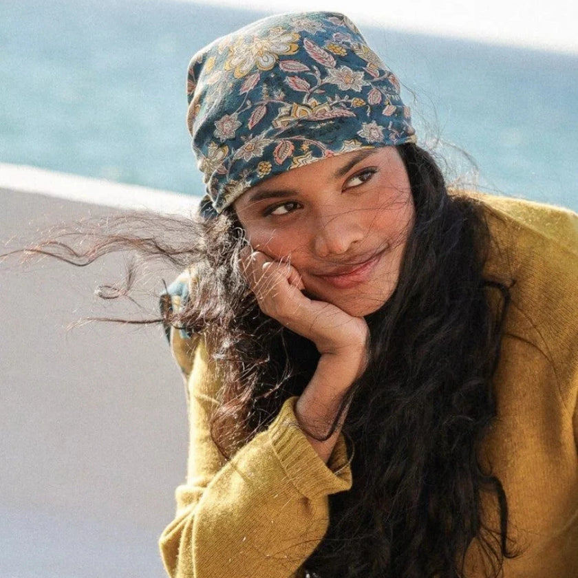 grand foulard manon bleu azur